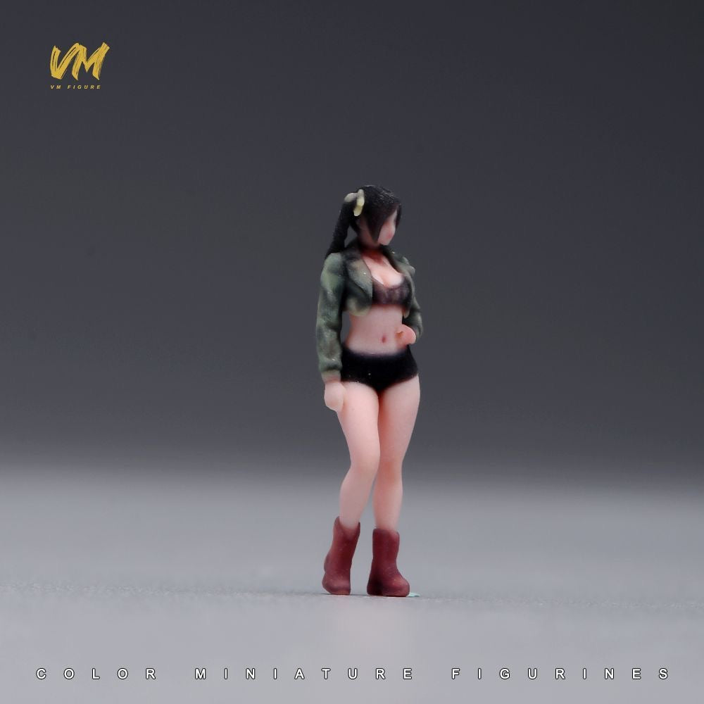 1:64 Workwear Twin-Tail Girl Figure | Full-Color 3D Printed Miniature Diorama Figure for Diecast Model Cars