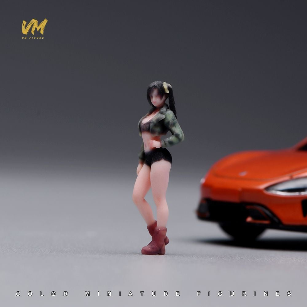 1:64 Workwear Twin-Tail Girl Figure | Full-Color 3D Printed Miniature Diorama Figure for Diecast Model Cars
