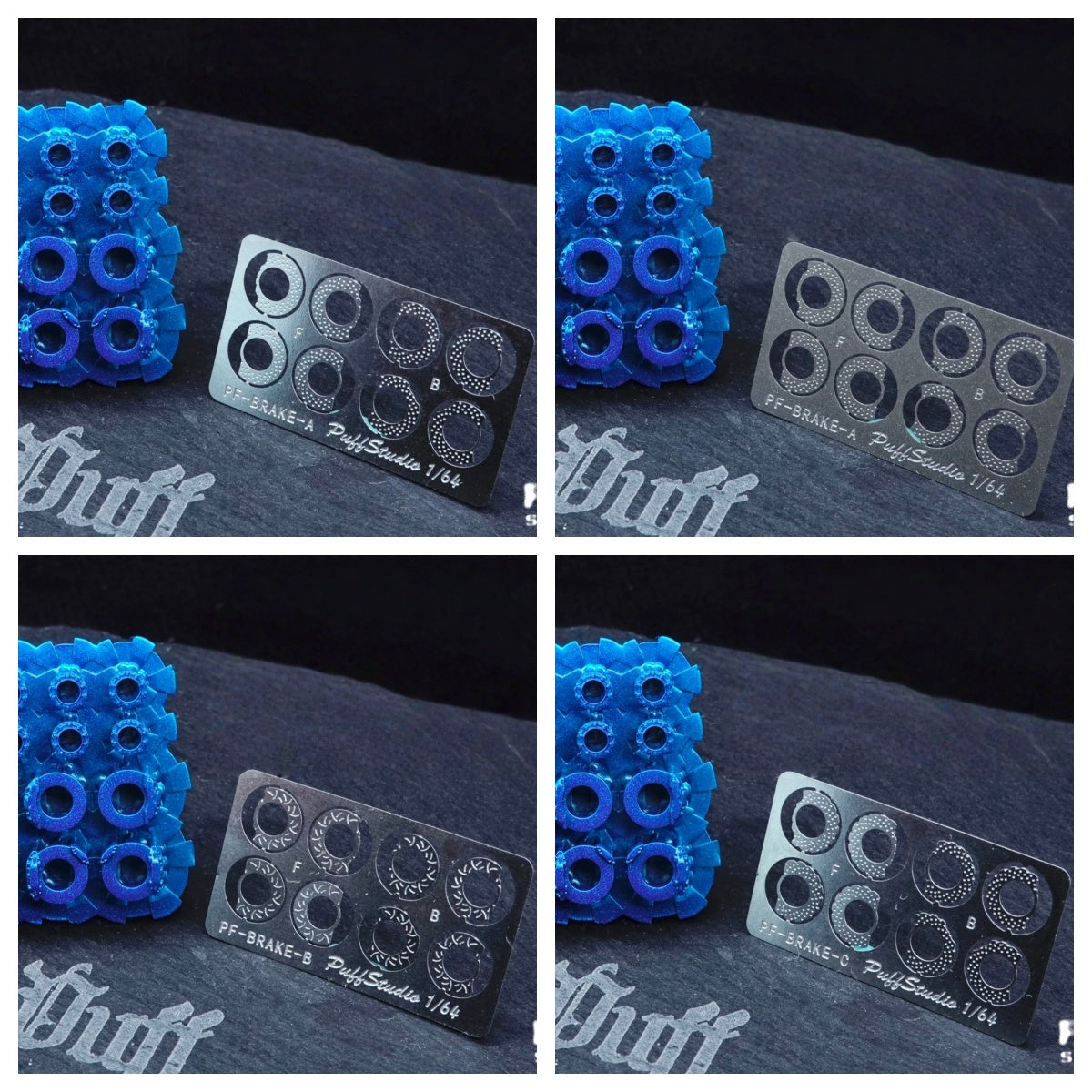 Puff Studio 1:64 Universal Resin Brake Caliper Set 8.5mm / 8.8mm / 9.2mm for Diecast Model Cars – Enough for 2 Model Cars